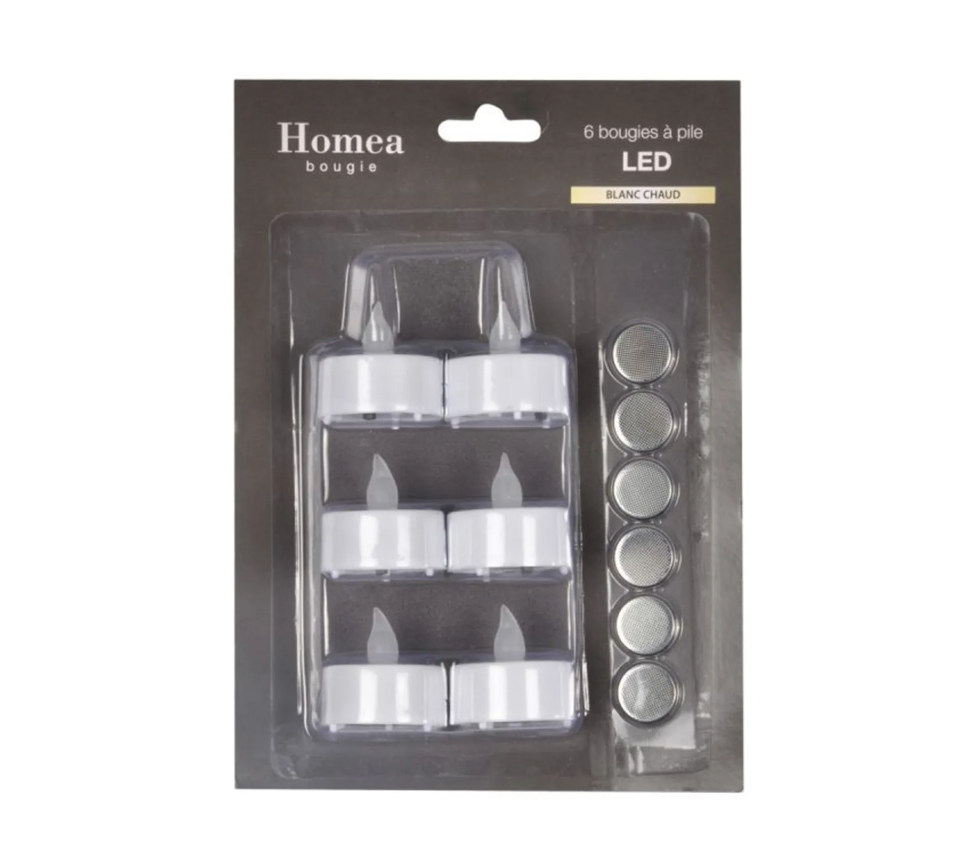 Flash Sale * Lot De 6 Bougies Chauffe-Plat "Led" 3,8Cm Blanc
