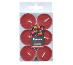 Online * Lot De 12 Bougies Chauffe-Plat "Essentiel" 3,5Cm Fruits Rouges