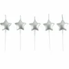 * Anniversaire Et Autres Fêtes^Lot De 5 Bougies 3D "Etoile" 7Cm Argent