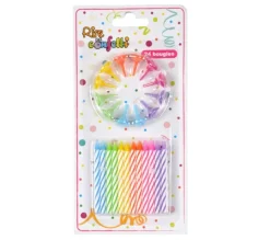 * Anniversaire Et Autres Fêtes^Lot De 24 Bougies D'Anniversaire "Support" 5Cm Multicolore