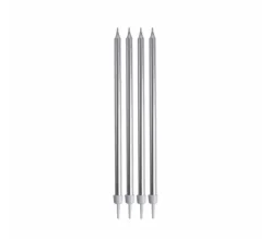 * Anniversaire Et Autres Fêtes^Lot De 16 Bougies D'Anniversaire "Longues" 14Cm Argent