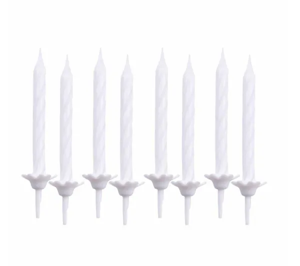 * Anniversaire Et Autres Fêtes^Lot De 24 Bougies D'Anniversaire "Support" 5Cm Blanc