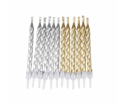 * Anniversaire Et Autres Fêtes^Lot De 12 Bougies D'Anniversaire "Magiques" 6Cm Argent Et Or