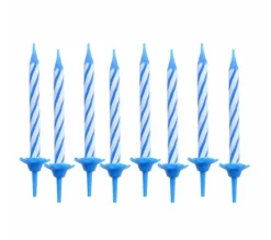 * Anniversaire Et Autres Fêtes^Lot De 24 Bougies D'Anniversaire "Support" 5Cm Bleu