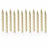 * Anniversaire Et Autres Fêtes^Lot De 12 Bougies D'Anniversaire "Metalliques" 6Cm Or