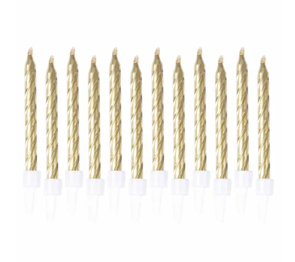 * Anniversaire Et Autres Fêtes^Lot De 12 Bougies D'Anniversaire "Metalliques" 6Cm Or