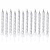 * Anniversaire Et Autres Fêtes^Lot De 12 Bougies D'Anniversaire "Metalliques" 6Cm Argent