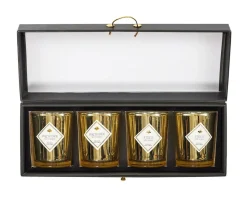 Fashion * Lot De 4 Bougies Parfumees "Electroplate" 6Cm Orchidee Et Figue