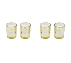 Fashion * Lot De 4 Bougies Parfumees "Electroplate" 6Cm Orchidee Et Figue