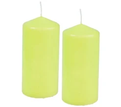 Cheap * Lot De 2 Bougies Pilier "Essentiel" 10Cm Vert