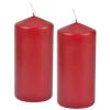 Discount * Lot De 2 Bougies Pilier "Essentiel" 10Cm Rouge
