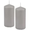 Discount * Lot De 2 Bougies Pilier "Essentiel" 10Cm Gris