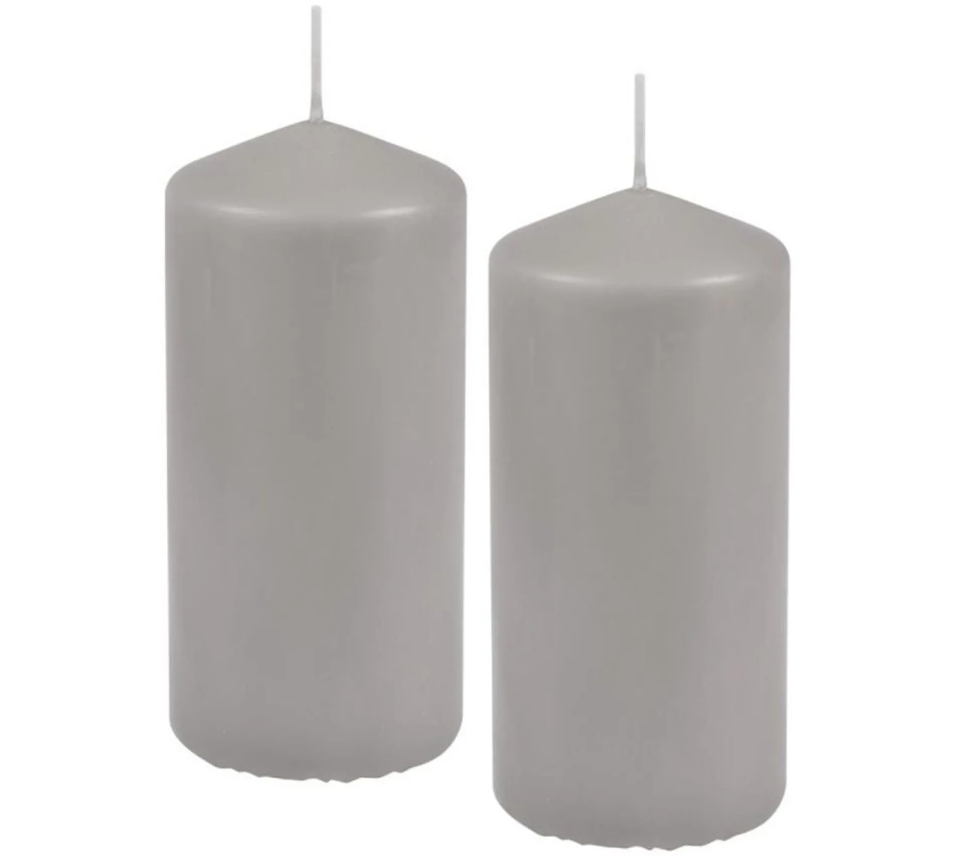 Discount * Lot De 2 Bougies Pilier "Essentiel" 10Cm Gris