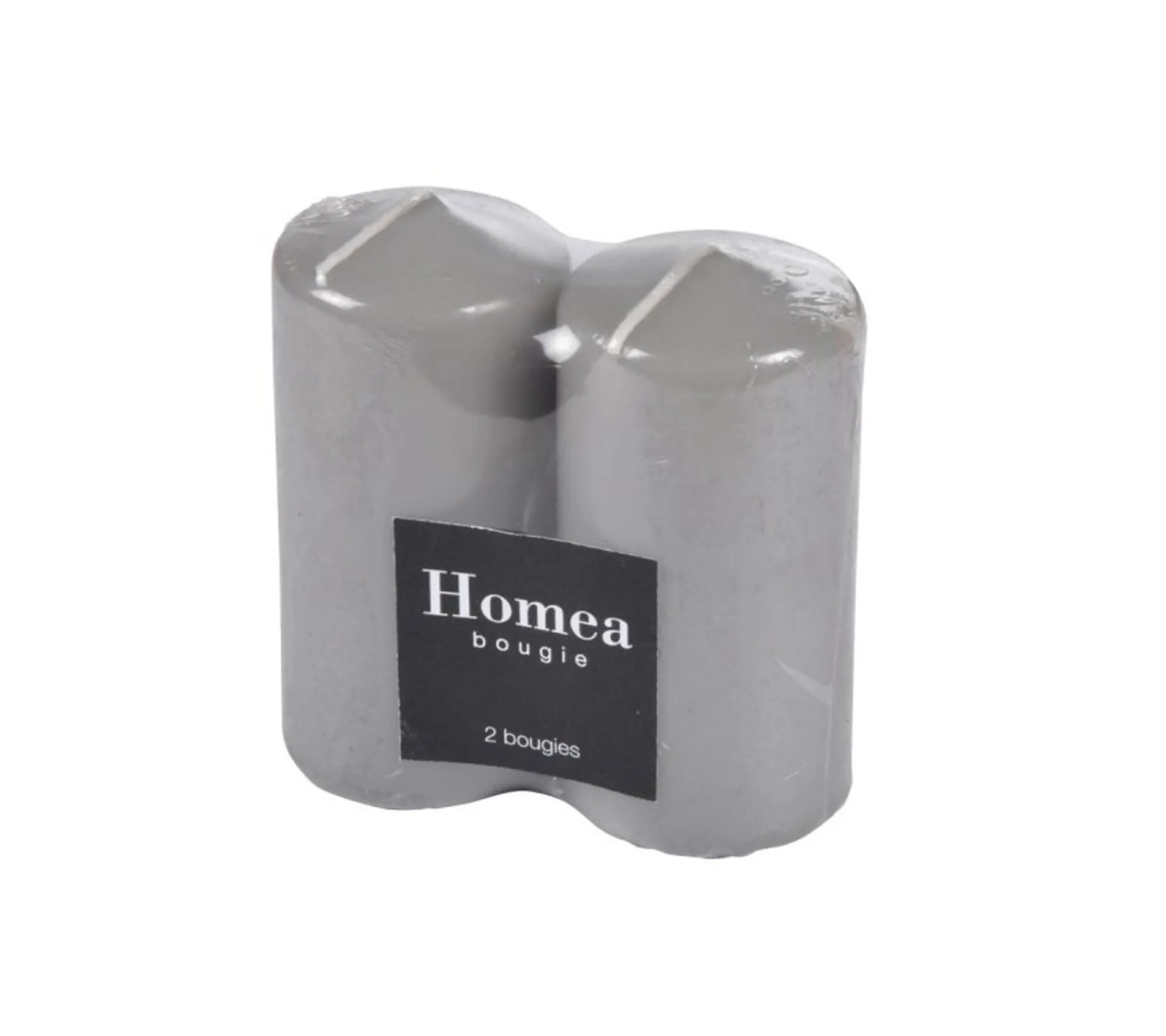 Discount * Lot De 2 Bougies Pilier "Essentiel" 10Cm Gris