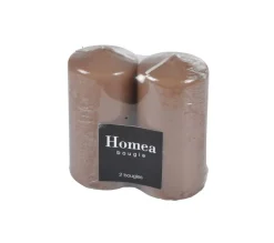 Store * Lot De 2 Bougies Pilier "Essentiel" 10Cm Taupe