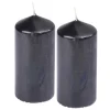 Fashion * Lot De 2 Bougies Pilier "Essentiel" 10Cm Noir
