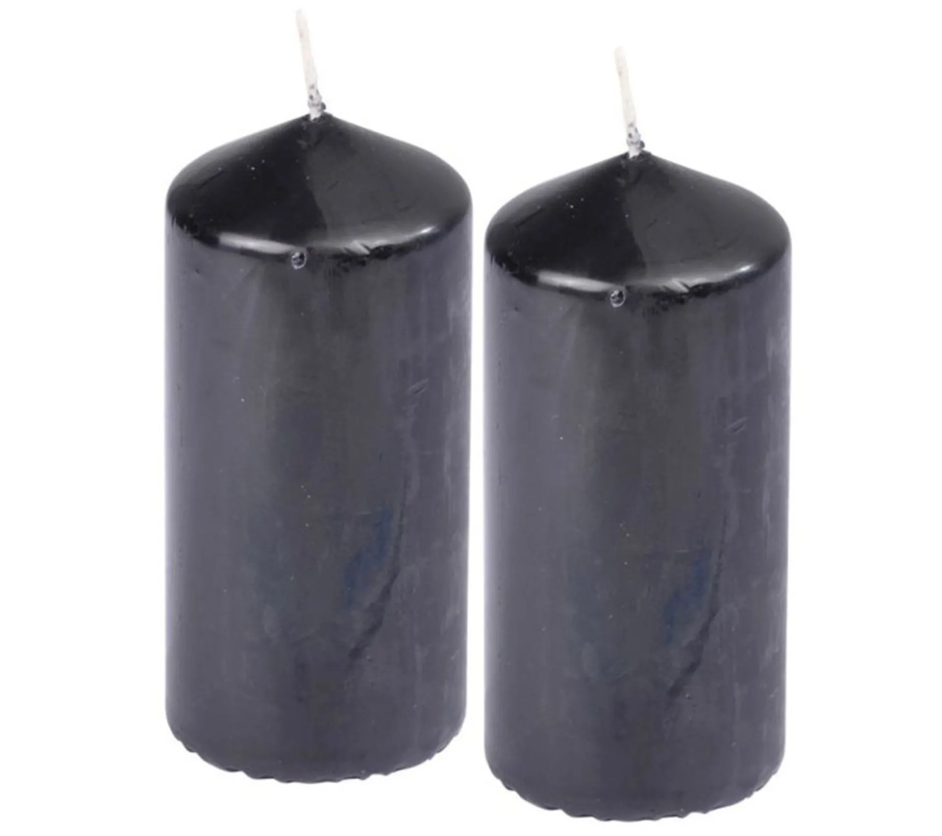 Fashion * Lot De 2 Bougies Pilier "Essentiel" 10Cm Noir