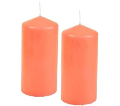 Cheap * Lot De 2 Bougies Pilier "Essentiel" 10Cm Corail