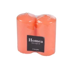 Cheap * Lot De 2 Bougies Pilier "Essentiel" 10Cm Corail