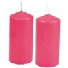 Fashion * Lot De 2 Bougies Pilier "Essentiel" 10Cm Rose