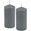 Fashion * Lot De 2 Bougies Pilier "Essentiel" 10Cm Anthracite