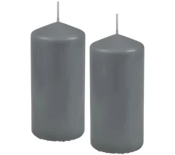 Fashion * Lot De 2 Bougies Pilier "Essentiel" 10Cm Anthracite