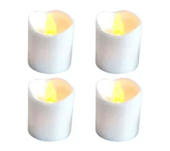 Store * Lot De 4 Bougies Pilier "Led" 5Cm Blanc