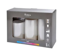 Hot * Lot De 3 Bougies Variation De Couleur "Led" 15Cm Blanc