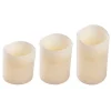 Flash Sale * Lot De 3 Bougies Variation De Couleur "Led" 15Cm Ivoire