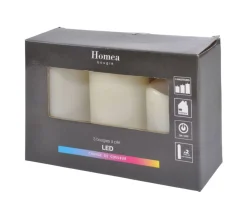 Flash Sale * Lot De 3 Bougies Variation De Couleur "Led" 15Cm Ivoire