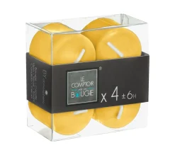 Cheap * Lot De 4 Bougies Votives "Basic" 3Cm Jaune