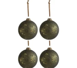 * Guirlande Et Boule De Sapin^Lot De 4 Boules De Noël "Antique" 10Cm Vert