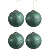 * Guirlande Et Boule De Sapin^Lot De 4 Boules De Noël "Antique Azur" 14Cm Bleu