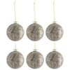 * Guirlande Et Boule De Sapin^Lot De 6 Boules De Noël "Antique" 8Cm Gris Et Or