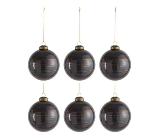 * Guirlande Et Boule De Sapin^Lot De 6 Boules De Noël "Antiquan" 8Cm Marron