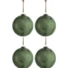 * Guirlande Et Boule De Sapin^Lot De 4 Boules De Noël "Antique" 12Cm Vert