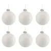 * Guirlande Et Boule De Sapin^Lot De 6 Boules De Noël "Antique" 28Cm Blanc