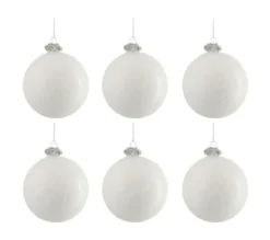 * Guirlande Et Boule De Sapin^Lot De 6 Boules De Noël "Antique" 28Cm Blanc