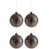 * Guirlande Et Boule De Sapin^Lot De 4 Boules De Noël "Antiquan" 12Cm Marron