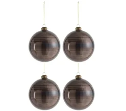 * Guirlande Et Boule De Sapin^Lot De 4 Boules De Noël "Antiquan" 12Cm Marron