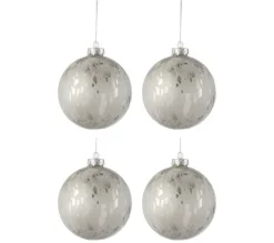 * Guirlande Et Boule De Sapin^Lot De 4 Boules De Noël "Brillant" 10Cm Argent