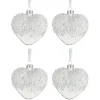 * Guirlande Et Boule De Sapin^Lot De 4 Boules De Noël "C Ur Perles" 6Cm Blanc