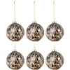 * Guirlande Et Boule De Sapin^Lot De 6 Boules De Noël "Cordes" 8Cm Bronze Et Gris