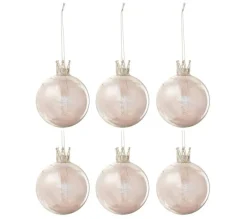 * Guirlande Et Boule De Sapin^Lot De 6 Boules De Noël "Couronne" 8Cm Rose