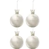 * Guirlande Et Boule De Sapin^Lot De 4 Boules De Noël "Couronne" 10Cm Blanc