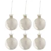 * Guirlande Et Boule De Sapin^Lot De 6 Boules De Noël "Couronne" 8Cm Blanc