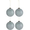 * Guirlande Et Boule De Sapin^Lot De 4 Boules De Noël "Cristallise" 10Cm Gris