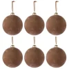 * Guirlande Et Boule De Sapin^Lot De 6 Boules De Noël Déco "Velours" 8Cm Ocre