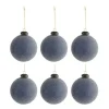 * Guirlande Et Boule De Sapin^Lot De 6 Boules De Noël Design "Perles" 8Cm Bleu