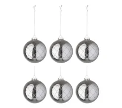 * Guirlande Et Boule De Sapin^Lot De 6 Boules De Noël Design "Entaille" 29Cm Gris